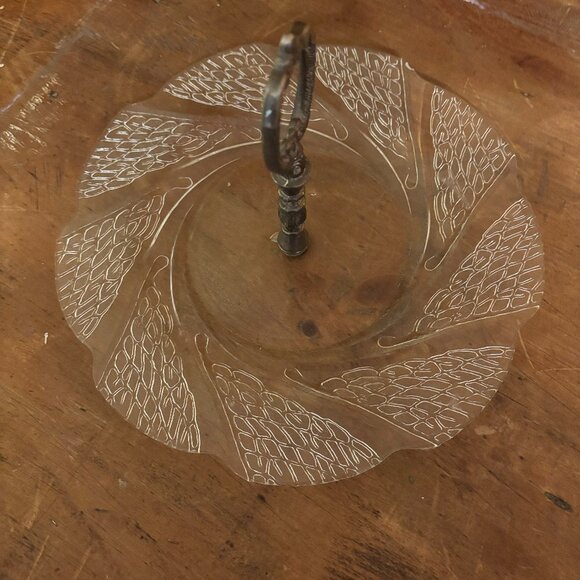 Vintage Glass Serving Tray - Picture 1 of 3
